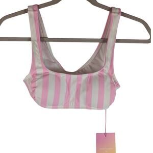 Bikini Top Striped Bralette Stoney Clover Lane x Target Pink White XXS‎ Swimsuit